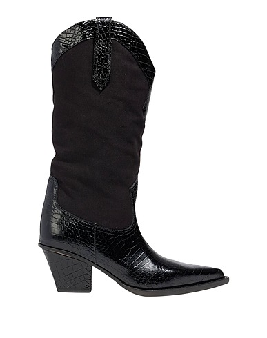 PARIS TEXAS Boots Black Leather, Textile fibres