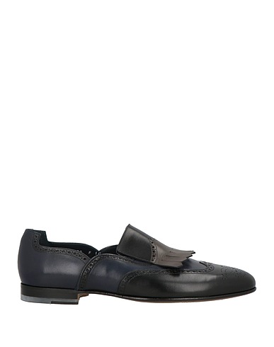 SANTONI Loafers Navy Leather
