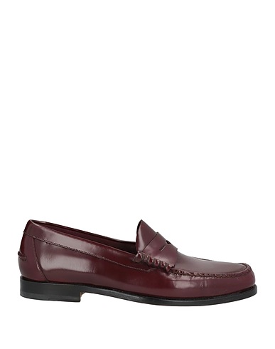 SANTONI Loafers Burgundy Leather