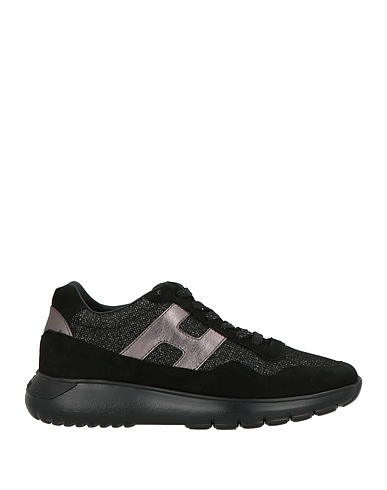 HOGAN Sneakers Black Leather, Textile fibres