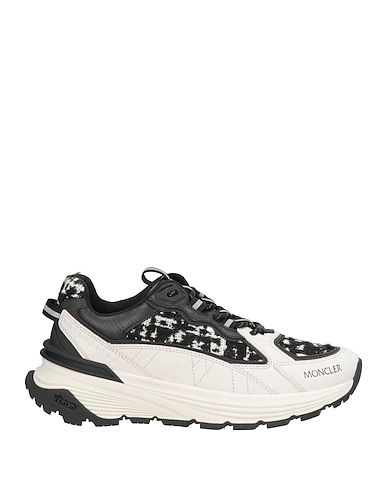 MONCLER Sneakers White Leather, Textile fibres