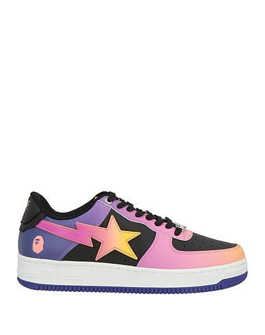 A BATHING APE Sneakers Purple Leather, Synthetisches Material