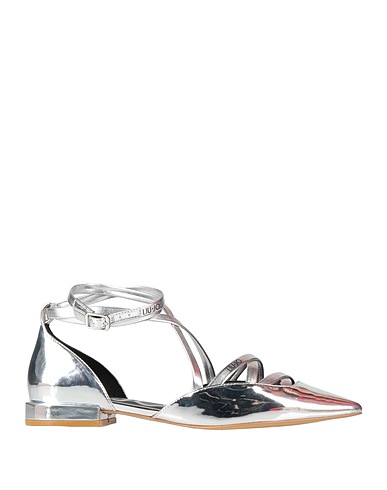 LIU •JO Ballet flats Silver Textile fibres