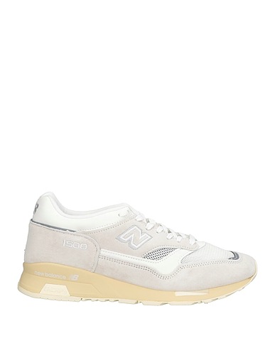 NEW BALANCE Sneakers White Leather, Textile fibers