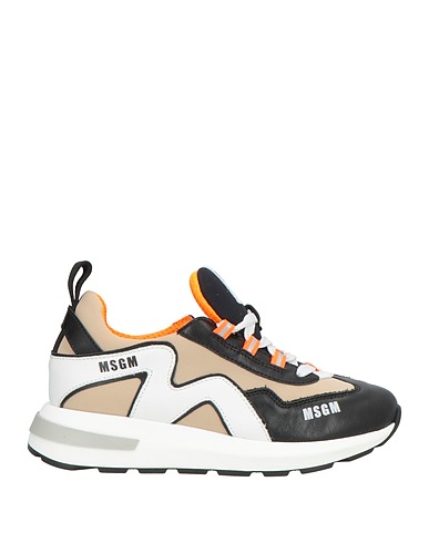 MSGM Sneakers KIDS Μαύρο Δέρμα, Ίνες υφασμάτων