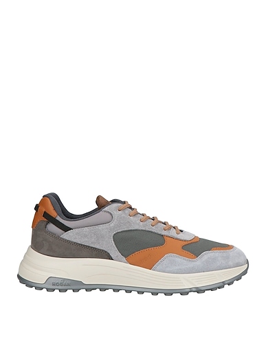 HOGAN Sneakers Grey Textile fibers, Leather