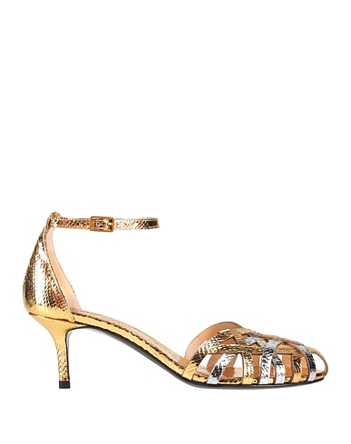 FABI Sandals Gold Leather
