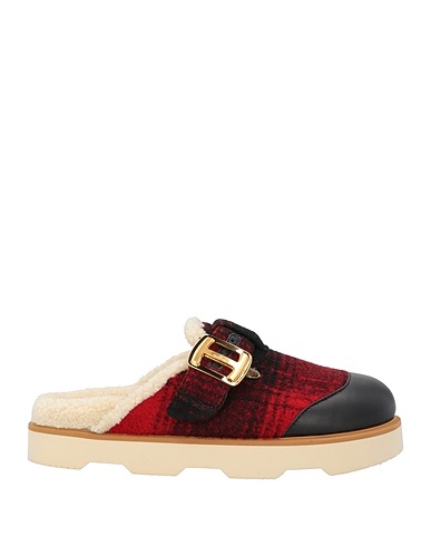 HOGAN Mules and clogs Black Leather, Textile fibers