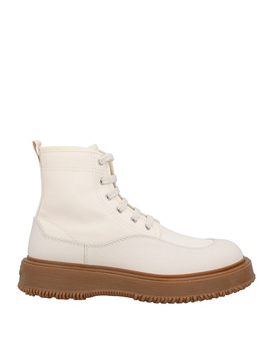 HOGAN Ankle boot 3R Ivory Textile fibres, Synthetisches Material