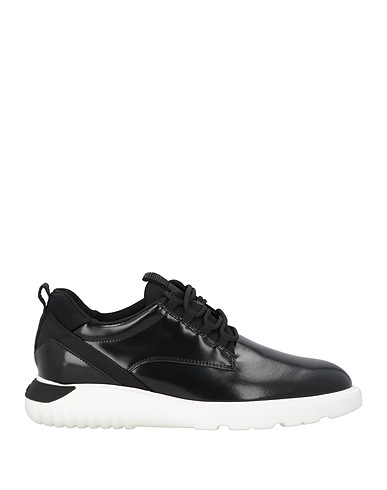 HOGAN Sneakers Black Leather, Textile fibres