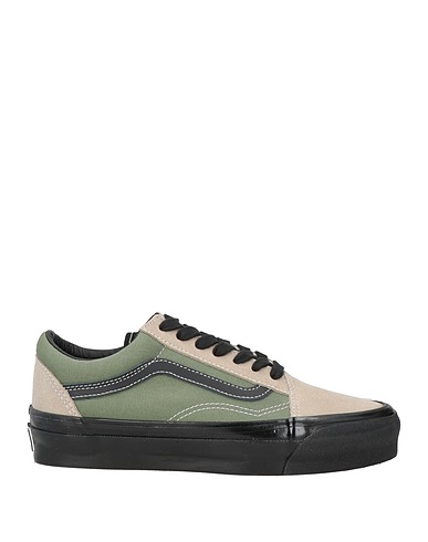 VANS Sneakers Military green Leather, Textile fibres