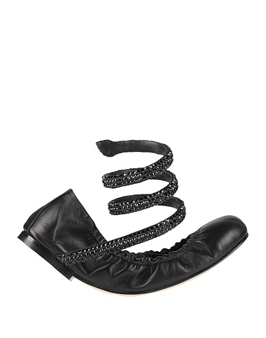 RENE' CAOVILLA Ballet flats Black Leather