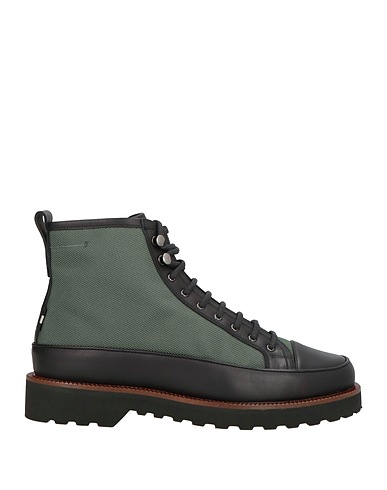 BALLY Ankle boot Green Leather, Textile fibres