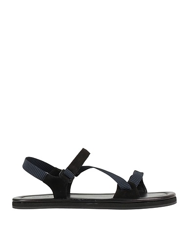 KHAITE Sandals Midnight blue Leather, Textile fibres