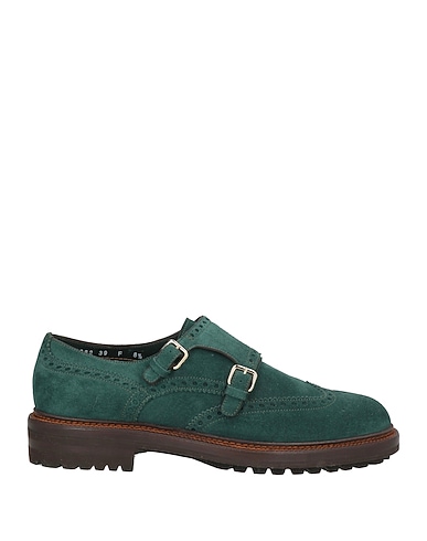 SANTONI Loafers Green Leather