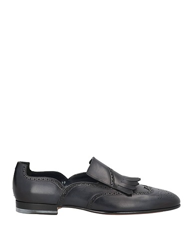 SANTONI Loafers Black Leather