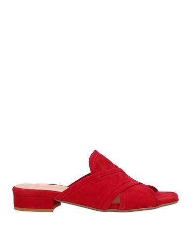 ANNA F. Sandals Red Leather