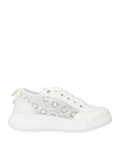 CULT Sneakers White Leather, Textile fibres