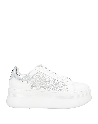 CULT Sneakers White Leather, Textile fibres