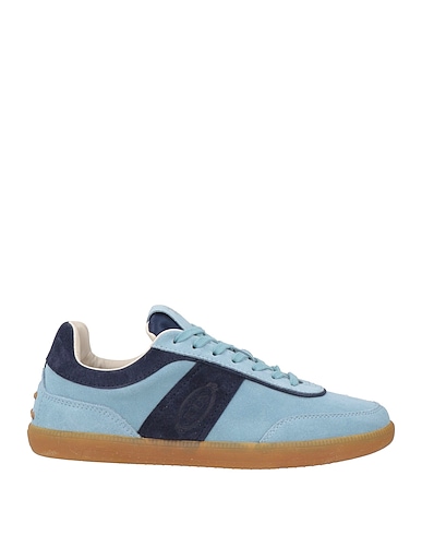 TOD'S Sneakers Blue Leather, Textile fibres