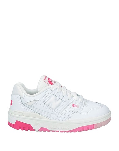 NEW BALANCE Sneakers White Leather, Textile fibers