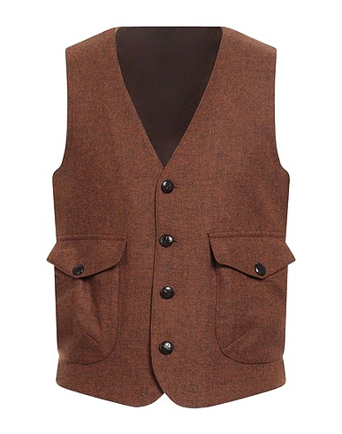 LARDINI Waistcoat Brown 100% Wool