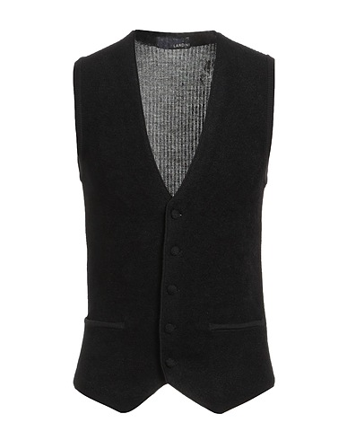 LARDINI Waistcoat Black 65% Wool, 25% Viscose, 10% Polyamide