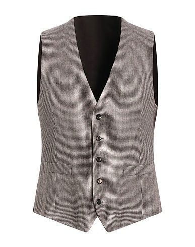 LARDINI Waistcoat Chocolate brown 73% Wool, 27% Linen