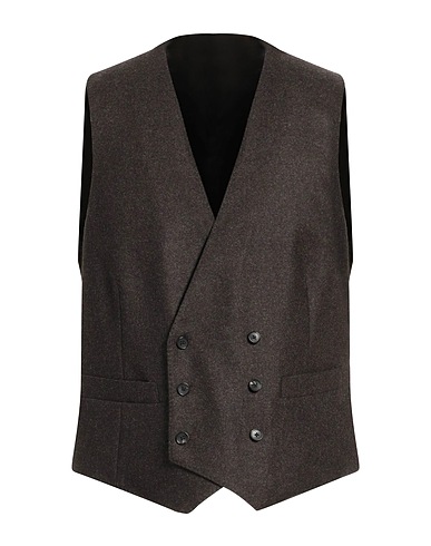 LARDINI Waistcoat Chocolate brown 100% Wool