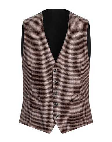 LARDINI Suit vest Brown 100% Wool
