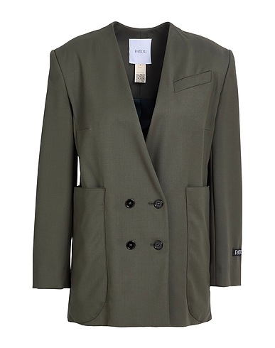 PATOU Blazer Military green 97% Virgin Wool, 3% Elastane