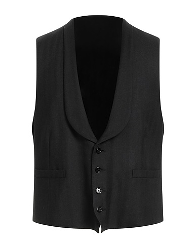 LARDINI Waistcoat Black 100% Camel wool