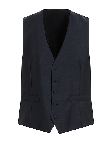 LARDINI Waistcoat Navy blue 50% Wool, 50% Mohair wool