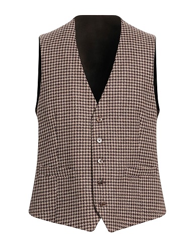 LARDINI Waistcoat Brown 100% Wool