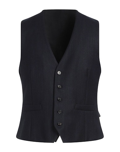 LARDINI Waistcoat Navy blue 60% Cotton, 40% Wool