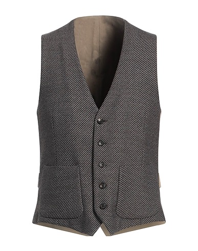 LARDINI Waistcoat Khaki 100% Wool