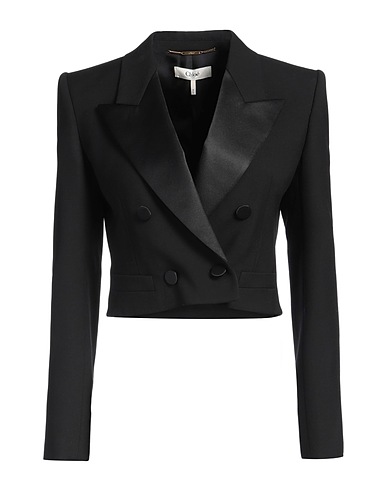 CHLOÉ Jackett Schwarz 100% Schurwolle, Polyester, Büffelhorn
