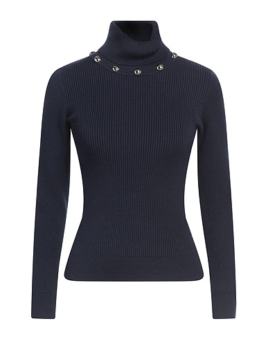 NO SECRETS Polo neck Navy blue 51% Viscose, 29% Polyester, 20% Polyamide