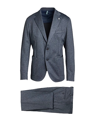 L.B.M. 1911 Suits Midnight blue 78% Polyester, 18% Viscose, 4% Elastane