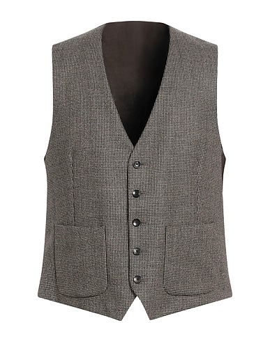 LARDINI Suit vest Dark brown 100% Wool
