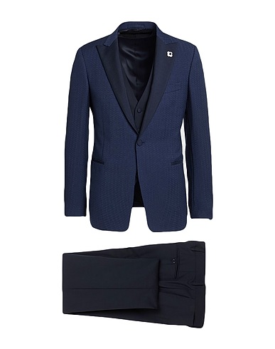 LARDINI Suits Navy blue 72% Wool, 20% Mohair wool, 8% Silk
