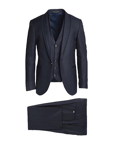 CORNELIANI Suits Navy blue 80% Virgin Wool, 20% Silk