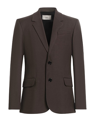 AMI ALEXANDRE MATTIUSSI Blazer Dark brown 100% Virgin Wool