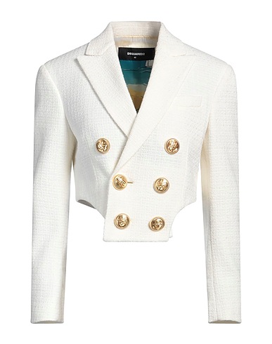 DSQUARED2 Blazer White 48% Cotton, 28% Viscose, 18% Acrylic, 4% Other Fibres, 2% Polyester
