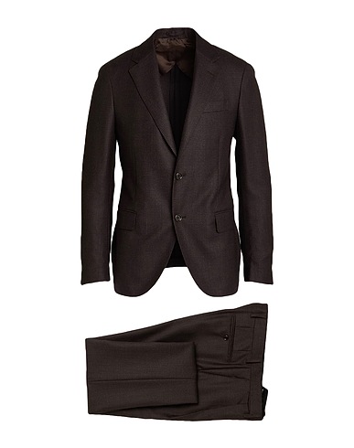 LARDINI Suits Dark brown 100% Virgin Wool