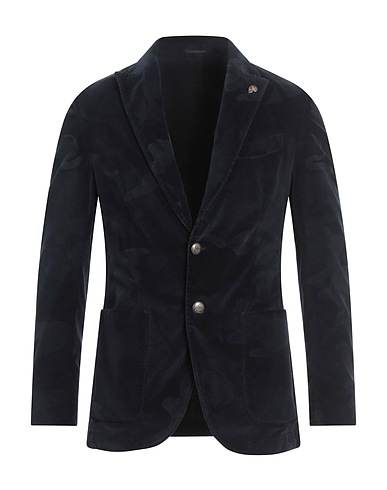 GABRIELE PASINI Blazer Midnight blue 68% Cotton, 22% Lyocell, 8% Polyester, 2% Elastane