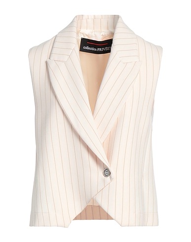 COLLECTION PRIVĒE? Waistcoat Ivory 95% Polyester, 5% Viscose