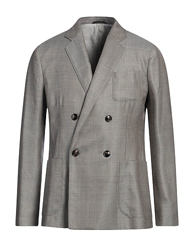 GIORGIO ARMANI Blazer Grey 43% Virgin Wool, 32% Silk, 17% Cashmere, 8% Linen