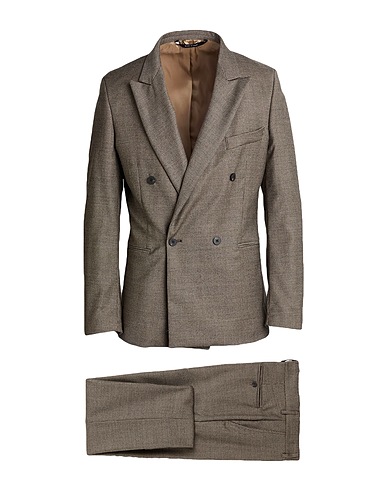 BRIZZI Suits Dark brown 98% Virgin Wool, 2% Elastane