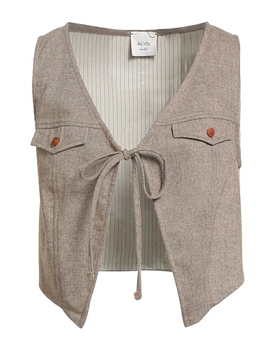 ALYSI Waistcoat CHOCOLAT Light brown 33% Wool, 33% Polyester, 33% Viscose, 1% Elastane